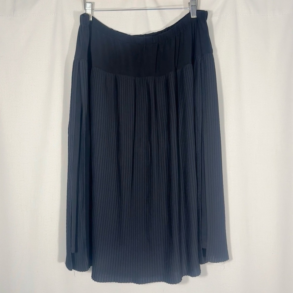 Zero + Maria Cornejo Black Pleated Midi Skirt